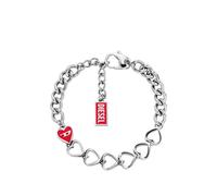 Diesel heart-charm chain bracelet - Silver One Size