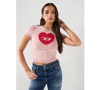 Diesel Heart Logo T-Shirt Pink