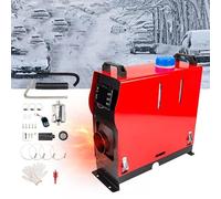 Diesel Heater 2KW 12V Parking Heater Diesel, Remote Control Constant Temperature Heater with Silencer LCD Display Diesel Air Heater for Car Truck Boat Bus RV Trailer and Camper (Rectangle Red, 2KW)