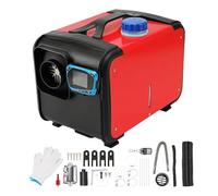 Diesel Heater 2KW 12V Parking Heater Diesel, Remote Control Constant Temperature Heater with Silencer LCD Display Diesel Air Heater for Car Truck Boat Bus RV Trailer and Camper (Square Red C, 2KW)