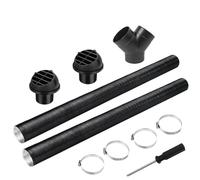 Diesel Heater Ducting 75mm, Diesel Heater Exhaust Pipe Set, 2pcs 75mm Tuyere + 4 Clips, Night Heater Ducting Heater Pipe Kit Heater Outlet Hose