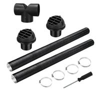Diesel Heater Ducting 75mm, Diesel Heater Exhaust Pipe Set, 2pcs 75mm Tuyere + 4 Clips, T-Type, Car Auto Pipe Ducting T Branch Warm Air Outlet Vent Kit