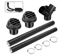 Diesel Heater Ducting 75mm, Diesel Heater Exhaust Pipe Set, Y Branch Warm Air Outlet Vent, 2Pcs Heater Pipe Ducting with 4 Clips, 2Pcs Mushroom Head Tuyere (Y-Type Connector(Mushroom2))