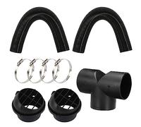Diesel Heater Exhaust Pipe Set 75mm Heater Ducting T Piece Diesel Heater Ducting 75mm Tube for Diesel Heater Accessories Parking Heating Hose Night Heater Ducting Heater Pipe Kit Heater Outlet Hose