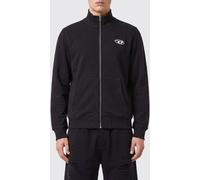 DIESEL High-Neck Zip-Up Cotton Sweatshirt with Contrast Oval D Logo - Size: L - male