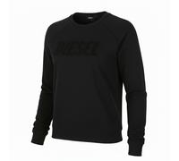 DIESEL Indigo-Out Men Sweatshirt L Black Crew Neck Fluffy Logo Pull On RRP175