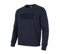 DIESEL Indigo-Out Men Sweatshirt L Blue Crew Neck Fluffy Logo Pull On RRP175