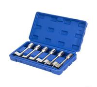 Diesel Injector Line Socket Wrench Set 6pcs L-Type 12-19mm Fuel Line Remover Tool for Common Rail Injection Nut Repair Garage Mechanic Silver Metal