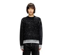 Diesel , Reverse-print cotton jumper ,Black male, Sizes: L, 2XL, S, XL
