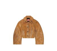 Diesel L-Raya cocoon-sleeve cropped leather jacket - Brown 36-38-40-42-44
