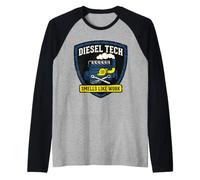 Diesel Mechanic Gifts Men Technician Smells Like Work Raglan Baseball Tee