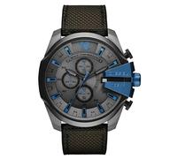 Diesel Mega Chief DZ4500 Men's Chronograph Watch - 51mm Grey Dial Leather Strap