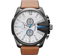Diesel Mega Chief Mens Brown Watch DZ4280 - Silver material_Leather - One Size