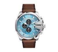 DIESEL Mega Chief Series Watch for Men, Chronograph Movement with Leather Strap