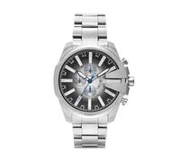 DIESEL Mega Chief Slim Watch for Men, Chronograph Movement with Stainless Steel or Leather Strap