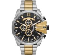 DIESEL Mega Chief Watch for Men, Chronograph Movement with Stainless Steel Strap