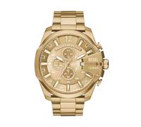 Diesel Watch for Men Mega Chief, Quartz Chronograph Movement, 51 mm Gold Stainless Steel Case with a Stainless Steel Strap, DZ4360