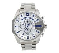 DIESEL Mega Chief Watch for Men, Chronograph Movement with Stainless Steel Strap