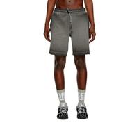 DIESEL Men Shorts P-Stalt-Waf L Grey Washed Waffle Knit Cotton