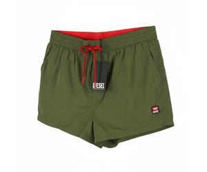 DIESEL Men Swimwear BMBX-Mike-Patch Mesh Inside Drawstring Waist XL Khaki Green