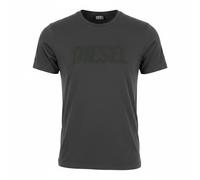 DIESEL Men T-Shirt T-Diegor-Big-Crew M Grey Fluffy Logo Crew Neck Short Sleeve