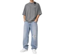 DIESEL Men T-Shirt T-Wash-Out 2XL Grey Washed Oversized Relaxed Short Sleeve
