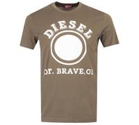 Diesel Mens 1976 Varsity Logo T-Shirt (Green) Cotton - Size X-Large
