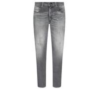 Diesel Mens 1979 Sleenker Denim Faded Distressed Jeans - Grey - 36R - Grey - 96% Cotton/3% Elastomultiester/1% Elastane