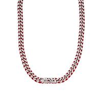 Diesel Men's Stainless Steel with lobster clasp closure necklace Ruby Red