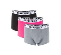 Diesel Men's 3 Pack - Boxer Trunk Kory Cotton Stretch - Black/Grey/Pink (X-Large), Multi-color