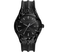 Diesel Vert Three-Hand Date Black Leather Watch, One Colour, Men One Colour