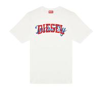 Diesel Mens Bold Industry Logo White T-shirt Cotton - Size Large