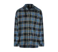 Diesel Mens Checkered Hooded Shirt - Blue/Black - Blue/Black - M - 100% Mixed
