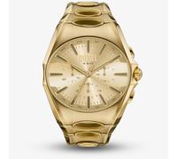 Diesel Mens D-Curve Gold Plated Chronograph Dial Watch DZ4695