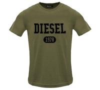 Diesel Mens Deep Depths Varsity Logo T-Shirt (Olive Green) Cotton - Size 2XL