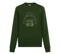 Diesel Mens Denim Division Logo Green Sweatshirt Cotton - Size Medium