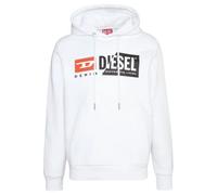 Diesel Men's Denim Division Split Logo White Hoodie | Size: Medium Diesel White M