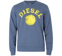 Diesel Men's Distressed Dot Logo Blue Sweatshirt | Size: XS Diesel Blue XS