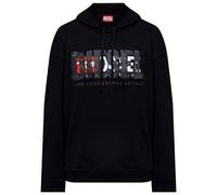 Diesel Mens Double Destroyed Logo Hoodie / L Black SY908
