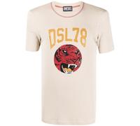Diesel Men's DSL78 Logo Beige Ribbed T-Shirt | Size: Small Diesel Beige S