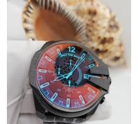DIESEL MENS DZ4318 WATCH STAINLESS STEEL BLACK STRAP & ION PLATED DIAL