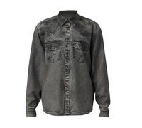 Diesel Mens Gils Denim Shirt - Black/Grey - M - Black/Grey - 100% Mixed