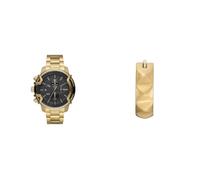 Diesel Men's Griffed Gold-Tone Stainless Steel Watch and Earrings, Set