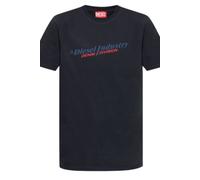 Diesel Men's Industry Denim Division Logo Navy Blue T-Shirt in Dark Grey | Size: Small Diesel Dark Grey S