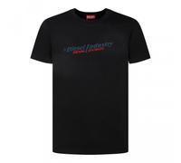Diesel Mens Industry Denim Logo Black T-Shirt Cotton - Size 3XL