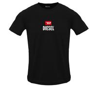 Diesel Mens Just Small New D Logo Black Caviar T-shirt Cotton - Size 2XL