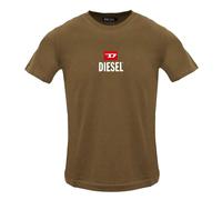 Diesel Mens Just Small New D Logo T-Shirt - Coffee Brown - XXL - Coffee Brown