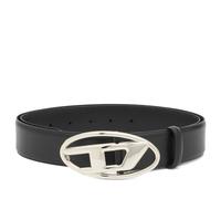 Diesel Men's Logo Buckle Leather Belt Black