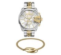 Diesel Men's Mega Chief Multicolor Watch and Oval D Logo Bracelet Gold- Tone Stainless Steel, Set