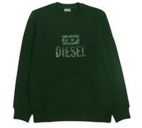 Diesel Mens Mono Tone Logo Dark Green Sweatshirt Cotton - Size X-Large